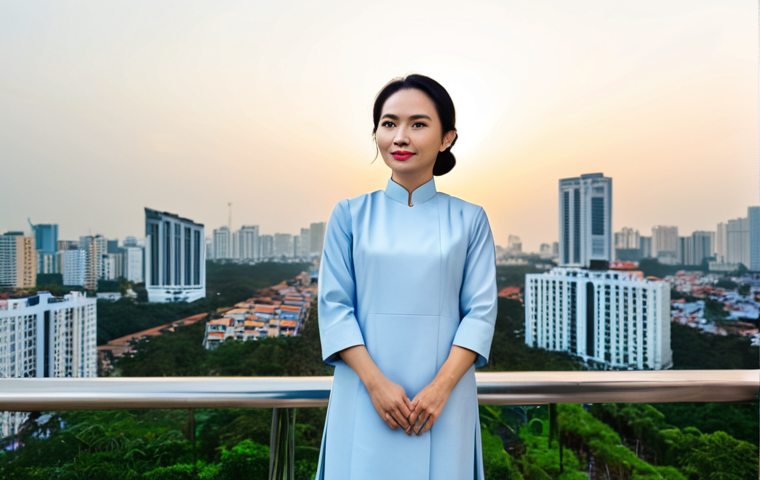 **
"A professional female architect stands confidently in front of a modern, sustainable building in Ho Chi Minh City, Vietnam. She's wearing a tailored, modest ao dai with contemporary styling and comfortable shoes. The background showcases the city's skyline at sunset, emphasizing eco-friendly designs. Perfect anatomy, correct proportions, natural pose, well-formed hands, proper finger count, safe for work, appropriate content, fully clothed, professional, family-friendly, high quality."
**