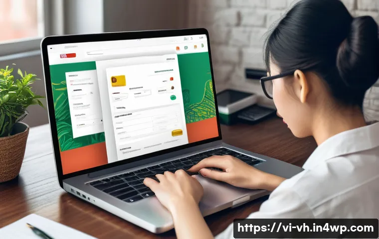 다크패턴 비판을 위한 커뮤니티 구축 - A detailed digital illustration showing a frustrated Vietnamese online shopper at a laptop screen, s...