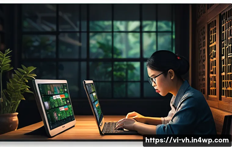 다크패턴 비판을 위한 데이터 분석 - A detailed digital illustration showing a frustrated Vietnamese user interacting with a confusing we...